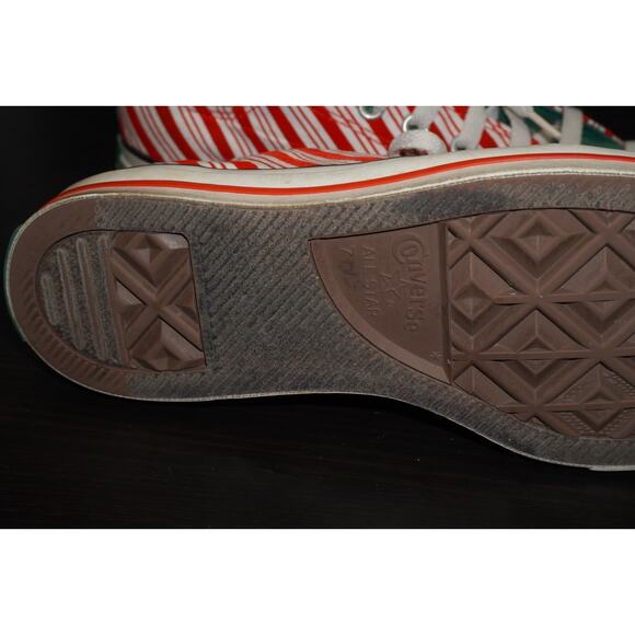 Converse All Star Candy Cane Stripe Low Top Shoes Red Green Unisex Men 7 Women 9 - Picture 9 of 13